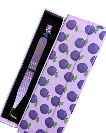 🍇 Plum Puddin’ FIBER TIP Tweezers + Luxury Box – Strawberry Shortcake Collection